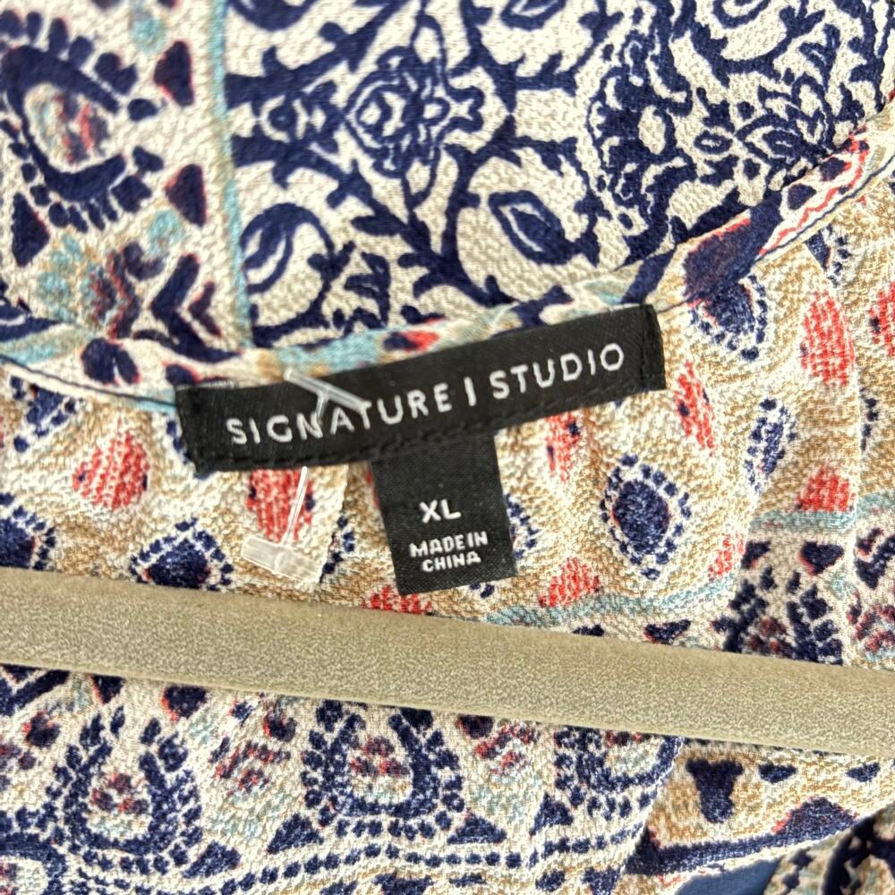 Signature Studio Boho Patchwork Floral Dress XL C… - image 2